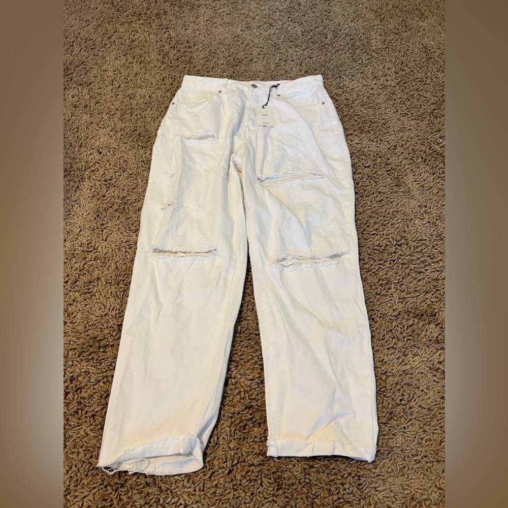 forever 21 white mom jeans